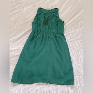 Large evergreen dress knee length